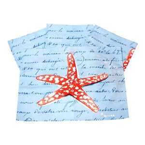 Coral Starfish Blue 14 Inch Kitchen Dining Room Placemats Set of 4 Betsy Drake